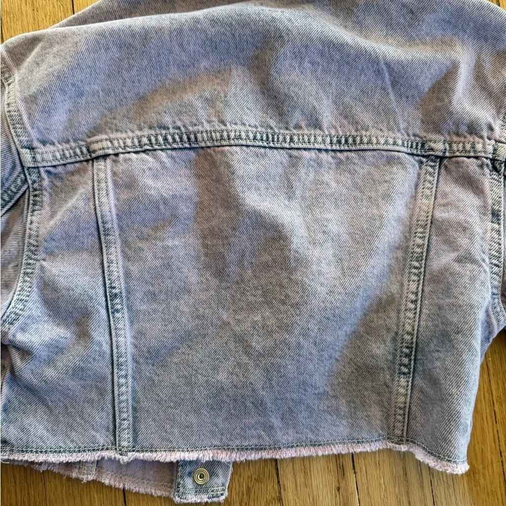 Gap Kids Cropped Denim Jacket in Light Purple
